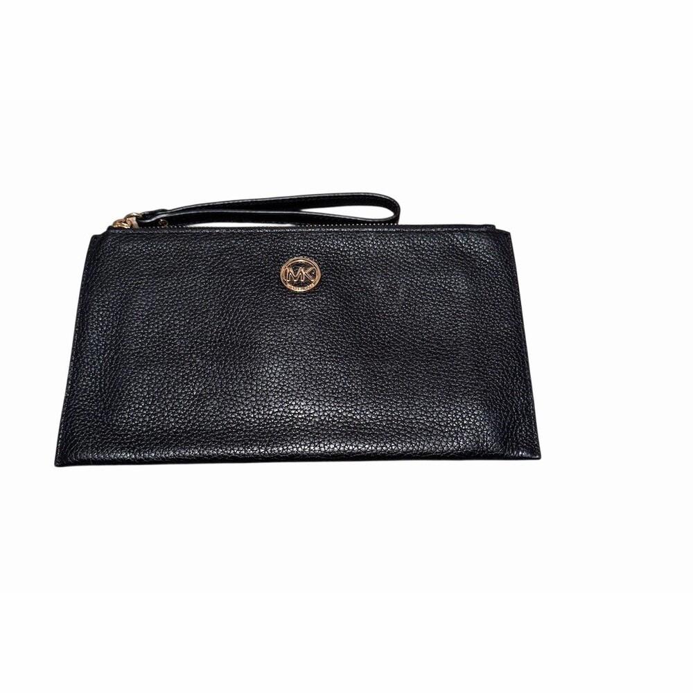 Michael Kors Fulton Black Zip Clutch Wristlet